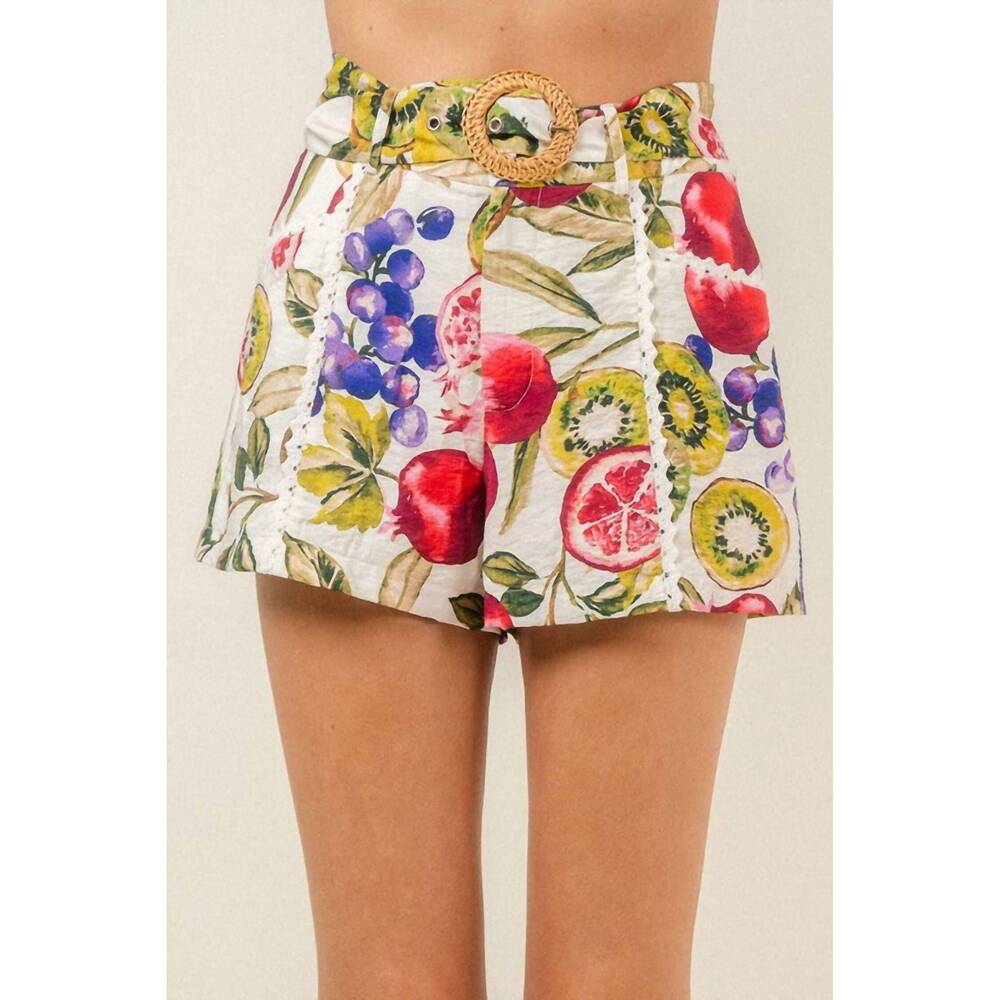 NEW FORE COLLECTION la frutta shorts in white